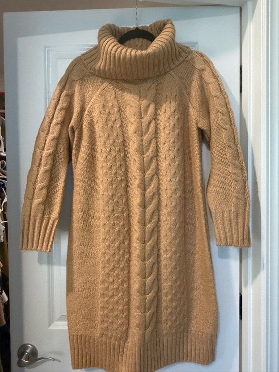 Banana Republic Dresses & Skirts - Banana Republic Camel Cable Turtleneck Sweater Dress